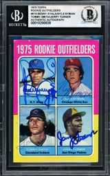 Rookie Outfielders Autographed 1975 Topps Rookie Card #619 Signed By All 4 Beckett BAS #18280839