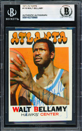 Walt Bellamy Autographed 1971-72 Topps Card #116 Atlanta Hawks Beckett BAS #18278868