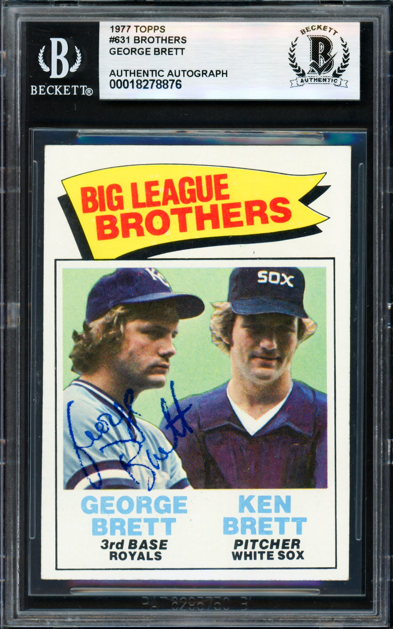 George Brett Autographed 1977 Topps Card #631 Kansas City Royals Beckett BAS #18278876