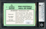 Jim Brown Autographed 1985 Football Immortals Card #18 Cleveland Browns Beckett BAS #18278894