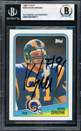 Kevin Greene Autographed 1988 Topps Rookie Card #300 Los Angeles Rams Beckett BAS #18278971