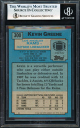 Kevin Greene Autographed 1988 Topps Rookie Card #300 Los Angeles Rams Beckett BAS #18278971