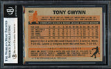 Tony Gwynn Autographed 1983 Topps Rookie Card #482 San Diego Padres Beckett BAS #18278986