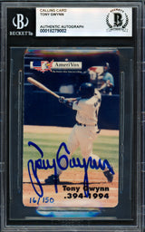 Tony Gwynn Autographed 1995 AmeriVox Phone Card San Diego Padres Beckett BAS #18279002