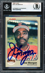 Joe Morgan Autographed 1983 Fleer Card #270 San Francisco Giants Beckett BAS #18280485
