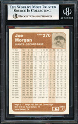 Joe Morgan Autographed 1983 Fleer Card #270 San Francisco Giants Beckett BAS #18280485