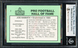 Joe Namath Autographed 1985 Football Immortals Card #2 New York Jets Beckett BAS #18280762