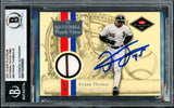 Frank Thomas Autographed 2001 Fleer Platinum National Patch Time Card Chicago White Sox Beckett BAS #18280605