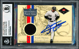 Frank Thomas Autographed 2001 Fleer Platinum National Patch Time Card Chicago White Sox Beckett BAS #18280604