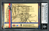 Frank Thomas Autographed 2001 Fleer Platinum National Patch Time Card Chicago White Sox Beckett BAS #18280604