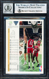 Manute Bol Autographed 1991-92 Upper Deck Card #178 Philadelphia 76ers Auto Grade Gem Mint 10 Beckett BAS #18278814