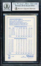 Julius Dr. J Erving Autographed 1989 Kenner Starting Lineup Card #1 Philadelphia 76ers Auto Grade Gem Mint 10 Beckett BAS #18278778