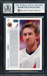 Wayne Gretzky Autographed 1991-92 Upper Deck Card #13 Team Canada Auto Grade Gem Mint 10 Beckett BAS #18278767