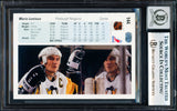 Mario Lemieux Autographed 1990-91 Upper Deck Card #144 Pittsburgh Penguins Auto Grade Gem Mint 10 Beckett BAS #18278745