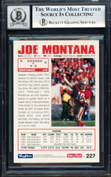 Joe Montana Autographed 1992 Skybox Card #227 San Francisco 49ers Auto Grade Gem Mint 10 Beckett BAS #18278645