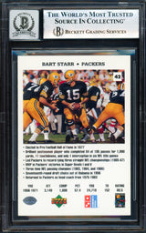 Bart Starr Autographed 1991 Domino's Upper Deck Card #42 Green Bay Packers Auto Grade Gem Mint 10 Beckett BAS #18278632