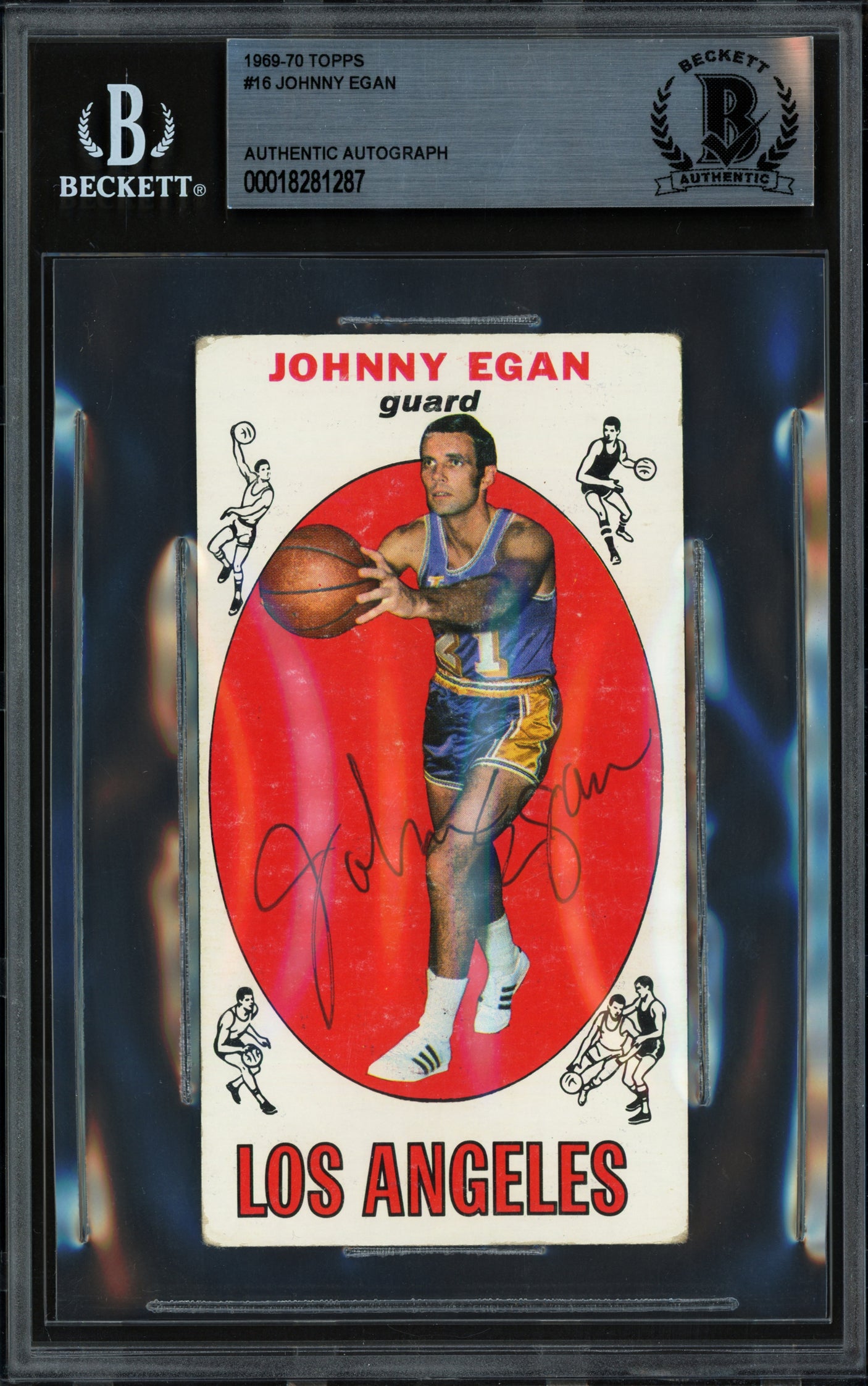 Johnny Egan Autographed 1969-70 Topps Rookie Card #16 Los Angeles Lakers Beckett BAS #18281287