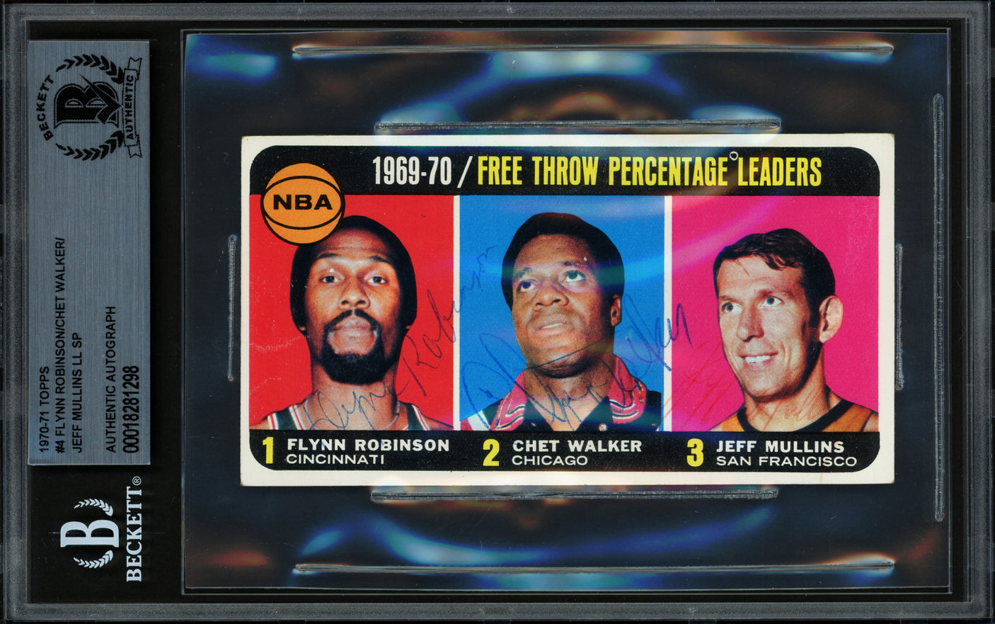Flynn Robinson, Chet Walker & Jeff Mullins Autographed 1970-71 Topps Card #4 Beckett BAS #18281298