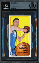 Jerry Lucas Autographed 1970-71 Topps Card #46 San Francisco Warriors Beckett BAS #18281295