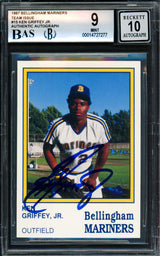Ken Griffey Jr. Autographed 1987 Bellingham Mariners Rookie Card #15 BGS 9 Auto Grade Gem Mint 10 Beckett BAS #14727277