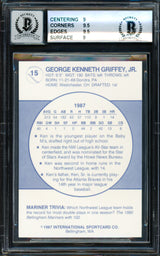 Ken Griffey Jr. Autographed 1987 Bellingham Mariners Rookie Card #15 BGS 9 Auto Grade Gem Mint 10 Beckett BAS #14727252