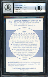 Ken Griffey Jr. Autographed 1987 Bellingham Mariners Rookie Card #15 BGS 9 Auto Grade Gem Mint 10 Beckett BAS #14727254