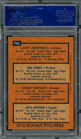 Jack Morris, Mickey Mahler & Larry Andersen Autographed 1978 Topps Rookie Card #703 PSA/DNA #83308991