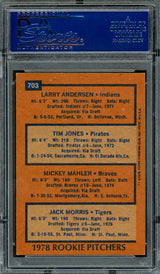Jack Morris, Mickey Mahler & Larry Andersen Autographed 1978 Topps Rookie Card #703 PSA/DNA #83308991