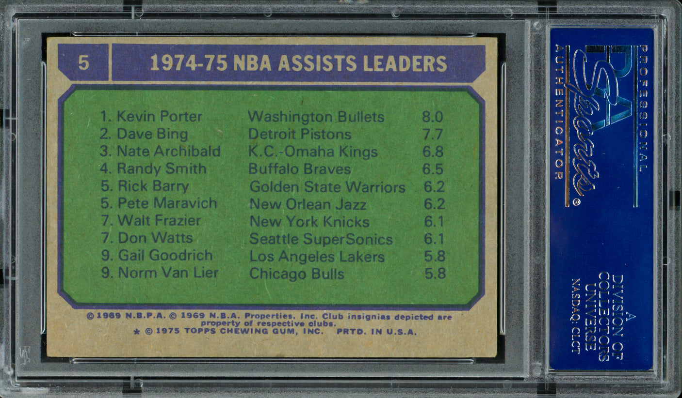 Dave Bing, Nate Archibald & Kevin Porter Autographed 1975 Topps Card #5 PSA/DNA #83454028