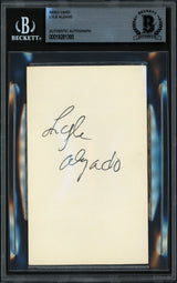 Lyle Alzado Autographed 3x5 Index Card Oakland Raiders Beckett BAS #18281395