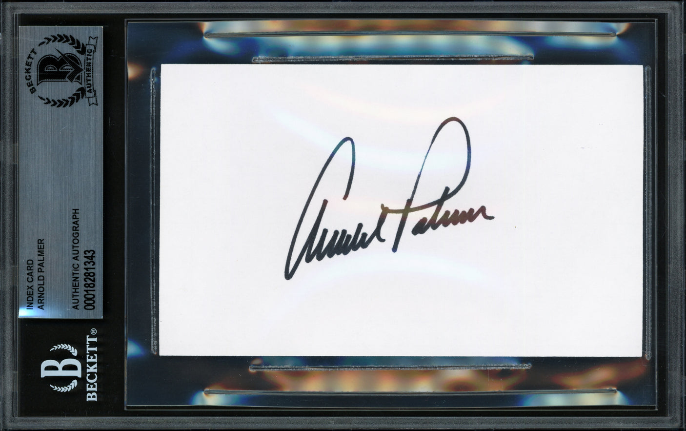 Arnold Palmer Autographed 3x5 Index Card Beckett BAS #18281343