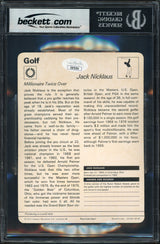 Jack Nicklaus Autographed 1977 Sportscaster Card #202 Beckett BAS #18281729
