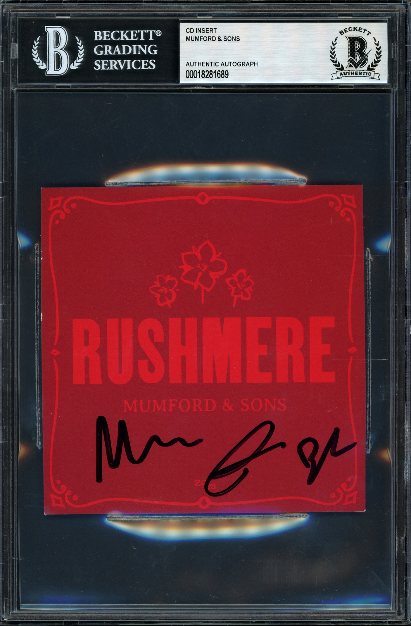 Mumford & Sons Autographed 4.75x4.75 'Rushmere' CD Insert Beckett BAS #18281689