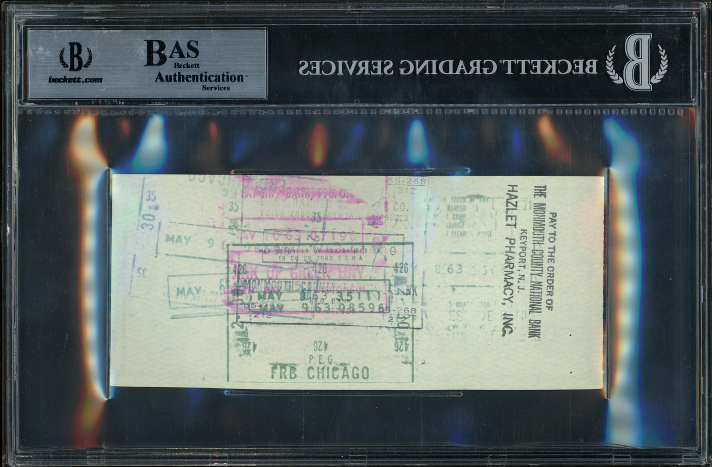 Vince Lombardi Autographed 3x6 Check Green Bay Packers Beckett BAS #10845278