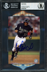 Ichiro Suzuki Autographed 4x6 Photo Seattle Mariners Auto Grade Gem Mint 10 Beckett BAS #18281256