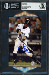 Ichiro Suzuki Autographed 4x6 Photo Seattle Mariners Auto Grade Gem Mint 10 Beckett BAS #18281254