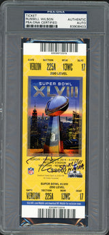 Russell Wilson Autographed Super Bowl XLVIII Full Ticket Seattle Seahawks "SB XLVIII Champs" PSA/DNA #83908403