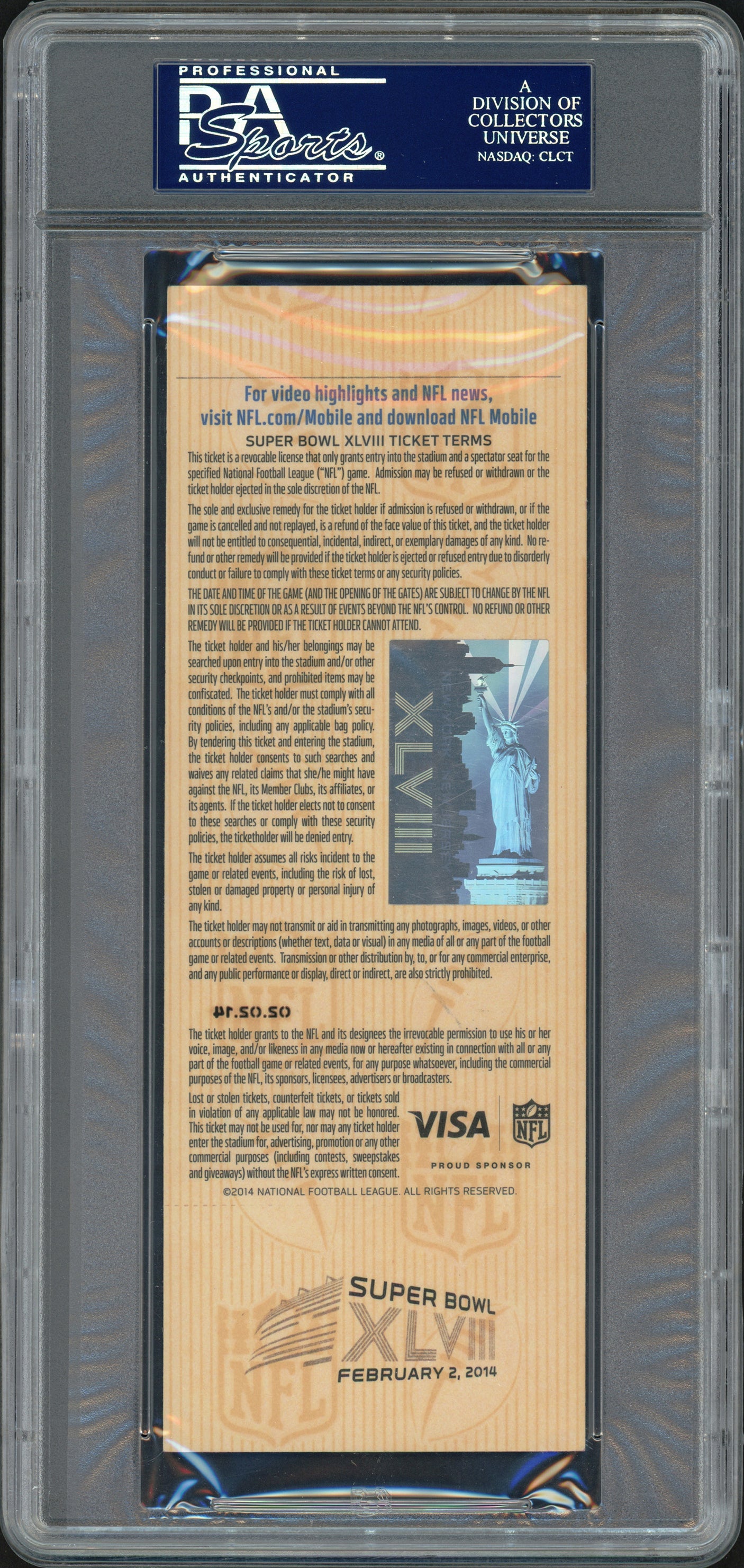 Russell Wilson Autographed Super Bowl XLVIII Full Ticket Seattle Seahawks "SB XLVIII Champs" PSA/DNA #83908403