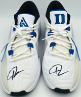 Giannis Antetokounmpo Autographed 2023 Player Exclusive (PE) Promo Duke Blue Devils WHT/GAME ROYAL/WH Nike Zoom Freak 5 NCAA 1 Shoes Size 17 (With Box) Beckett BAS Witness #3W396654 & #3W396655