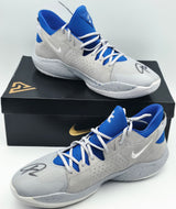 Giannis Antetokounmpo Autographed 2021 Player Exclusive (PE) Promo UNIVERSITY OF KENTUCKY WLF GRY/WHITE Nike Zoom Freak 2 KY MENS SOS Shoes Size 17 (With Box) Beckett BAS Witness #3W396873 & #3W396874