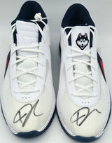 Giannis Antetokounmpo Autographed 2024 Player Exclusive (PE) Promo UCONN WHT/UNI RED-COL NVY Nike Zoom Freak 6 NCAA P Shoes Size 17 (No Box) Beckett BAS Witness #3W396931 & #3W396932