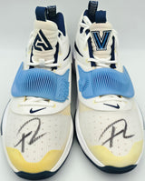 Giannis Antetokounmpo Autographed 2021 Player Exclusive (PE) Promo VILLANOVA WHT/NAVY/WHT Nike Zoom Freak 3 NCAA SOS Shoes Size 17 (With Box) Beckett BAS Witness #3W396646 & #3W396647