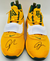 Giannis Antetokounmpo Autographed 2021 Player Exclusive (PE) Promo BAYLOR UNIVERSITY UNI GOLD/GORGE Nike Zoom Freak 3 NCAA SOS Shoes Size 17 (With Box) Beckett BAS Witness #3W396622 & #3W396623
