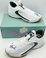 Giannis Antetokounmpo Autographed 2022 Player Exclusive (PE) Promo MICHIGAN STATE White & Pro Green Nike Zoom Freak 4 NCAA SOS Shoes Size 16 (With Box) Beckett BAS Witness #3W396969 & #3W396970
