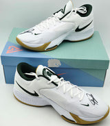 Giannis Antetokounmpo Autographed 2022 Player Exclusive (PE) Promo MICHIGAN STATE White & Pro Green Nike Zoom Freak 4 NCAA SOS Shoes Size 16 (With Box) Beckett BAS Witness #3W396969 & #3W396970