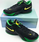Giannis Antetokounmpo Autographed 2022 Player Exclusive (PE) Promo OREGON BLK/YLW STRIKE/BLK Nike Zoom Freak 4 NCAA SOS Shoes Size 16 (With Box) Beckett BAS Witness #3W396582 & #3W396583