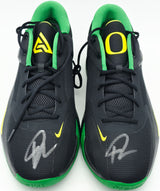 Giannis Antetokounmpo Autographed 2022 Player Exclusive (PE) Promo OREGON BLK/YLW STRIKE/BLK Nike Zoom Freak 4 NCAA SOS Shoes Size 16 (With Box) Beckett BAS Witness #3W396582 & #3W396583