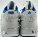 Giannis Antetokounmpo Autographed 2022 Player Exclusive (PE) Promo UNIVERSITY OF KENTUCKY NIGHT Nike Zoom Freak 4 NCAA SOS Shoes Size 16 (With Box) Beckett BAS Witness #3W395063 & #3W395064