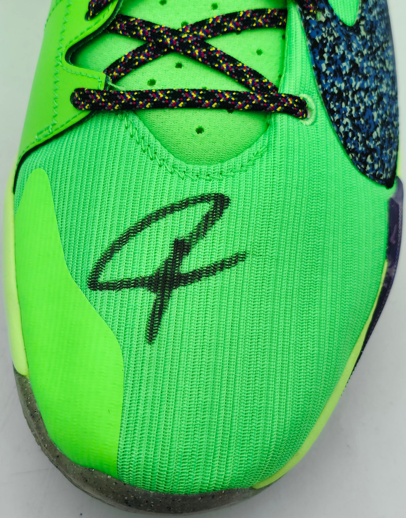 Giannis Antetokounmpo Autographed 2021 Player Exclusive (PE) Promo RAGE GREEN/MULTI Nike Zoom Freak 2 (Single) Shoe Milwaukee Bucks Size 16 (With Box) Beckett BAS Witness #3W397258