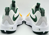 Giannis Antetokounmpo Autographed 2021 Player Exclusive (PE) Promo BAYLOR UNIVERSITY WHT/GORGE Nike Zoom Freak 3 NCAA SOS Shoes Size 16 (No Box) Beckett BAS Witness #3W396929 & #3W396930